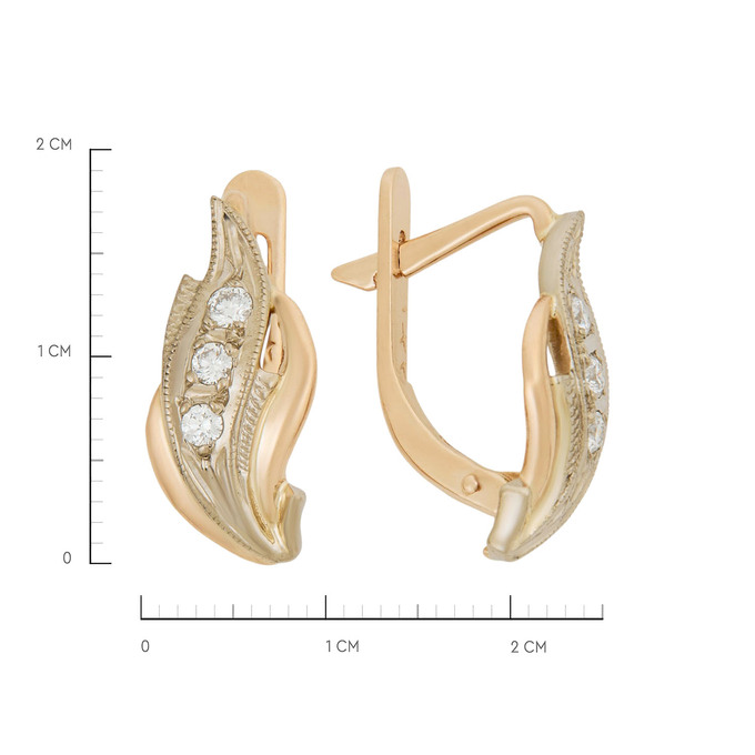 Серьги из золота 583 пробы c бриллиантами, Л 2010 6254 за 54300