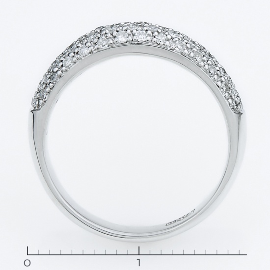 Кольцо из белого золота 585 пробы c 52 бриллиантами, Л28070253 за 17940