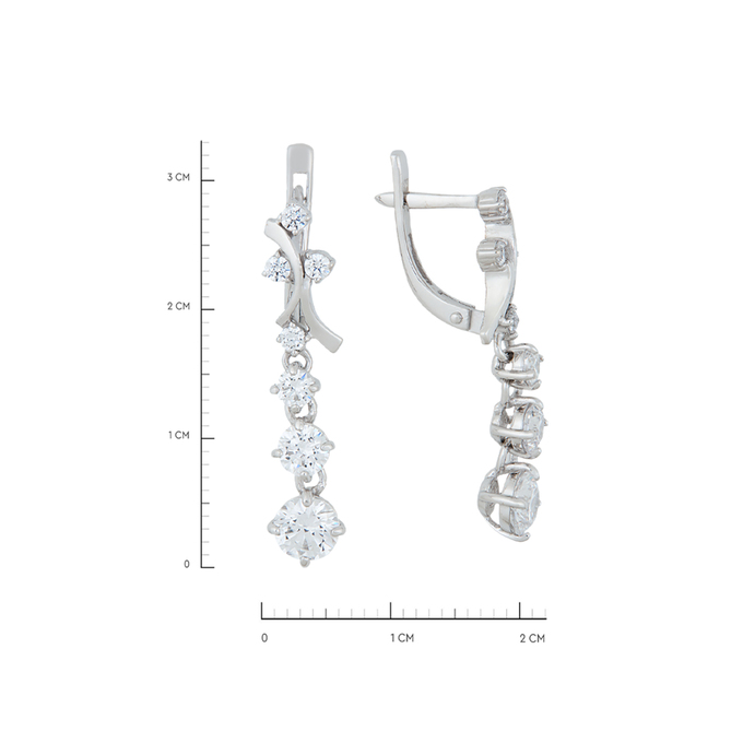 Серьги из золота 585 пробы c фианитами, Л 2414 9424 за 32320