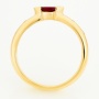 Кольцо из желтого золота 585 пробы c 4 бриллиантами и 1 рубином Л11149458 фото 3