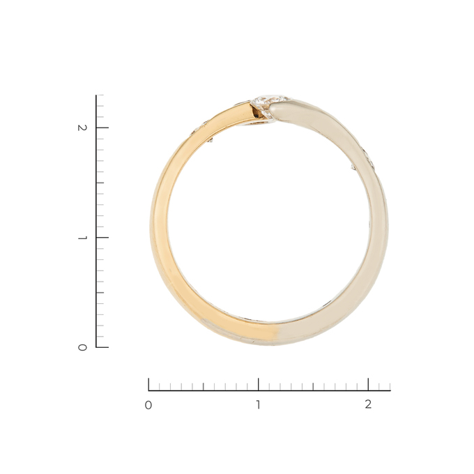 Кольцо из комбинированного золота 750 пробы c 5 бриллиантами, Л 2809 5398 за 150000