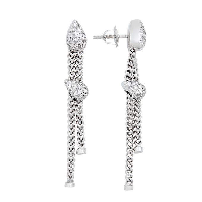 Серьги из золота 585 пробы c бриллиантами, Ц О007 0690 за 109000