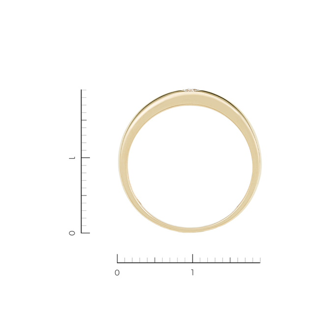 Кольцо из желтого золота 585 пробы c 1 бриллиантом