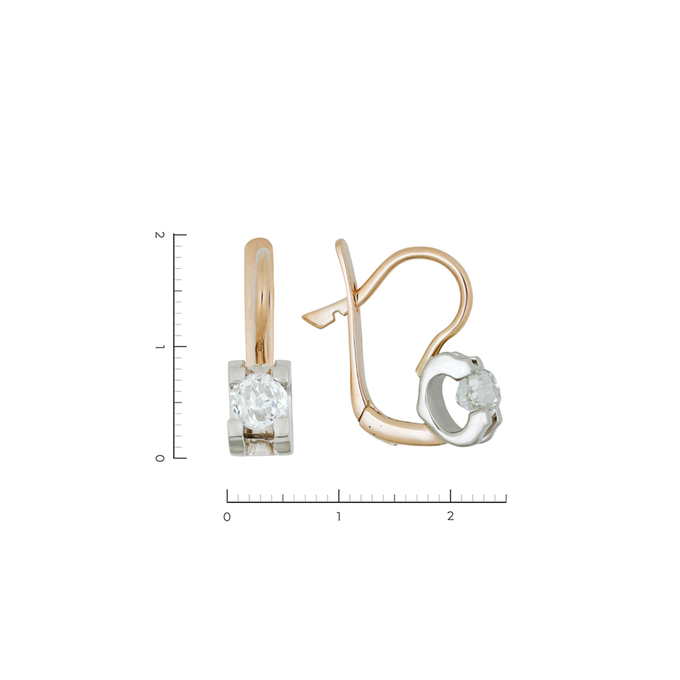 Серьги из золота 585 пробы c бриллиантами, Ц О007 1039 за 159000