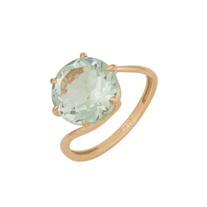 Кольцо из золота 585 пробы c празиолитом