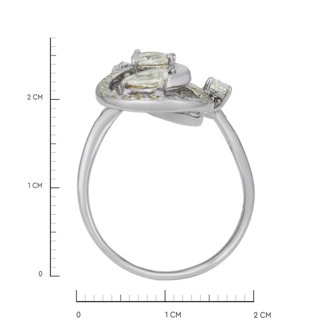Кольцо из золота 750 пробы c бриллиантами и синтетическими камнями, Л 2811 6971 за 69000