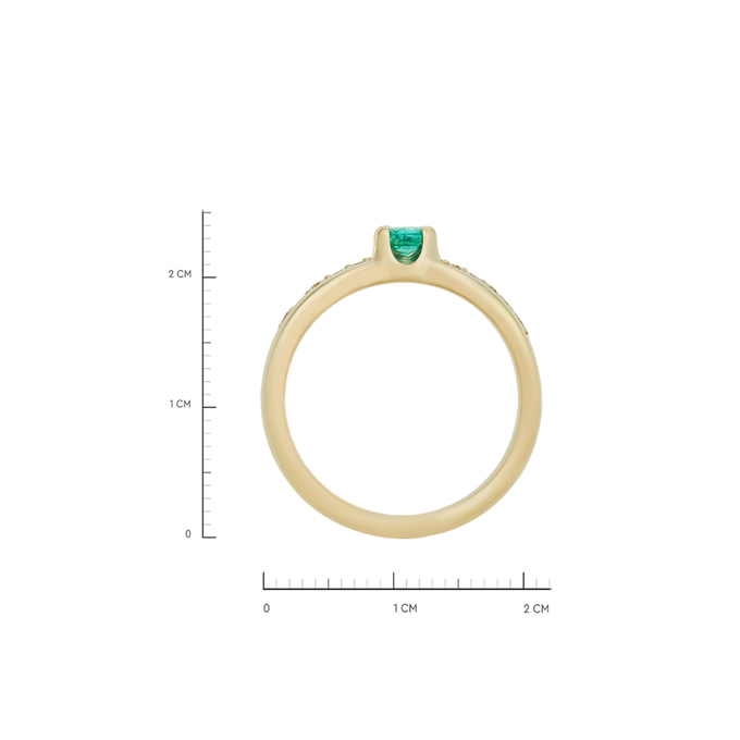 Кольцо из золота 585 пробы c изумрудом и бриллиантами, Л 1116 4899 за 98400