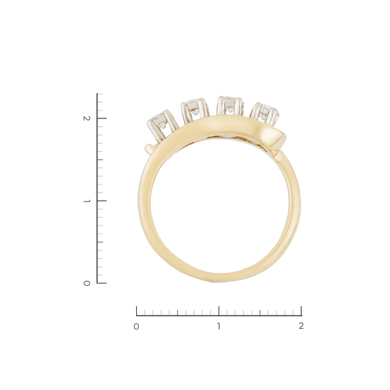 Кольцо из комбинированного золота 585 пробы c 4 бриллиантами, Л28096865 за 64740