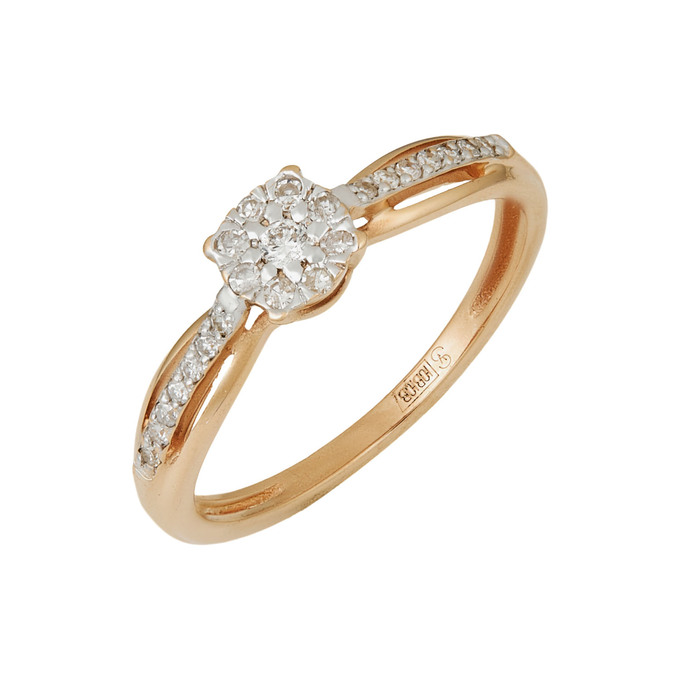 Кольцо из золота 585 пробы c бриллиантами, Л 3706 7738 за 26300