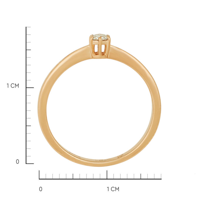 Кольцо из золота 585 пробы c бриллиантом