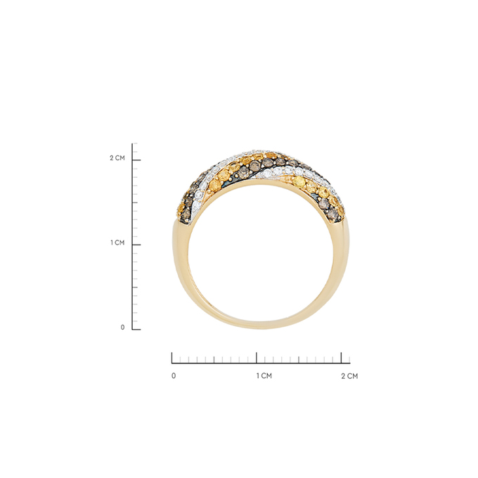 Кольцо из золота 585 пробы c цветными сапфирами и бриллиантами, Л 0808 6232 за 46900