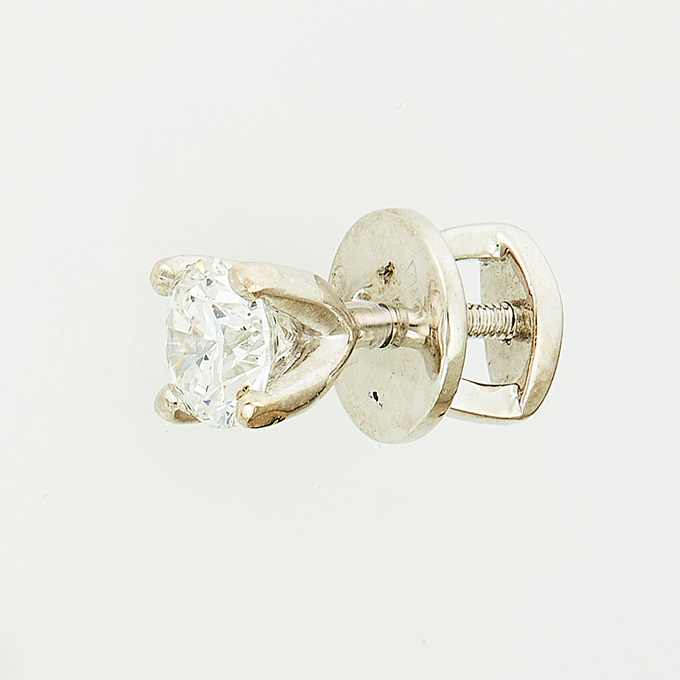 Пирсинг из белого золота 585 пробы c 1 бриллиантом