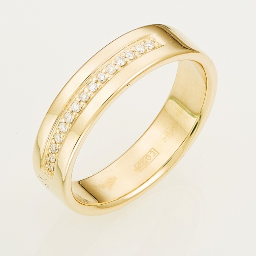 Кольцо из желтого золота 585 пробы c 15 бриллиантами Л37041730 фото 1