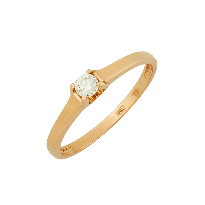 Кольцо из золота 585 пробы c бриллиантом