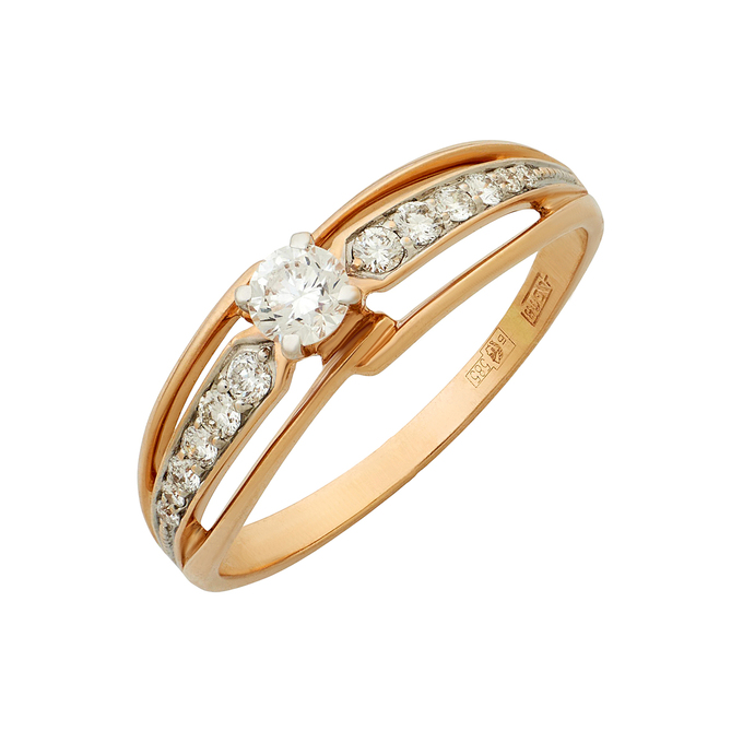 Кольцо из золота 585 пробы c бриллиантами, Л 2212 8179 за 77000