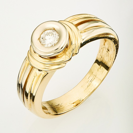 Кольцо из комбинированного золота 750 пробы c 1 бриллиантом Л33076708 фото 1