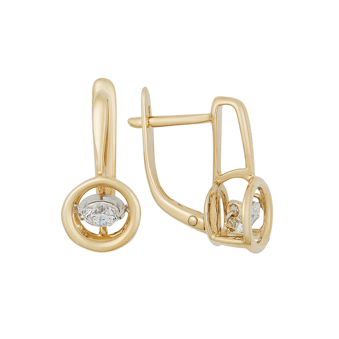 Серьги из золота 585 пробы c бриллиантами