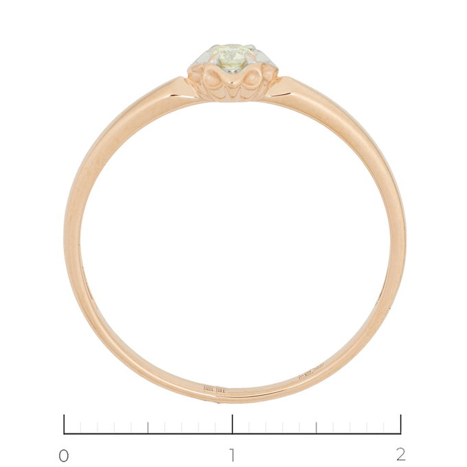 Кольцо из комбинированного золота 585 пробы c 1 бриллиантом