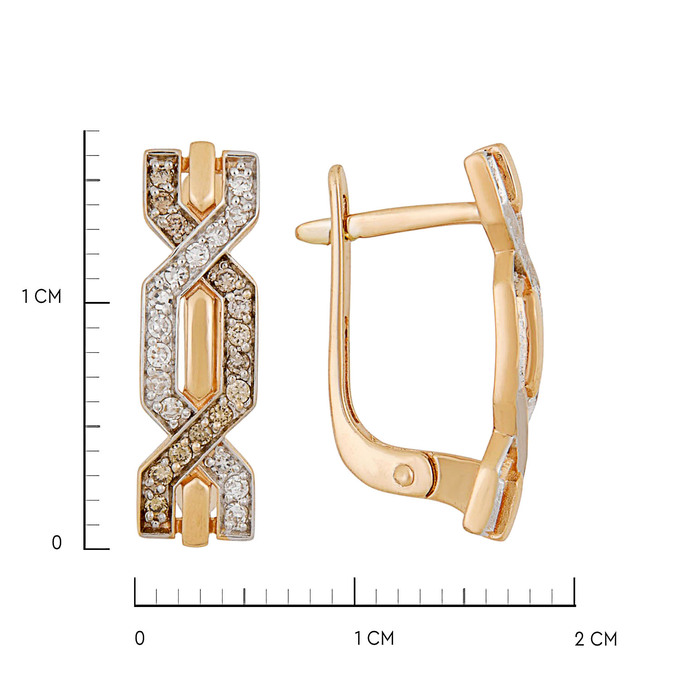 Серьги из золота 585 пробы c бриллиантами, Ц О007 2874 за 35000