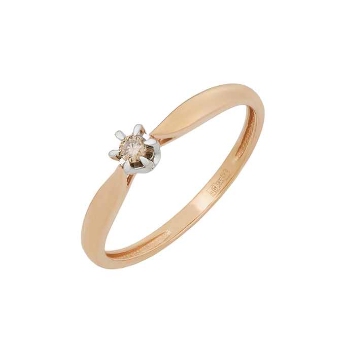 Кольцо из золота 585 пробы c бриллиантом