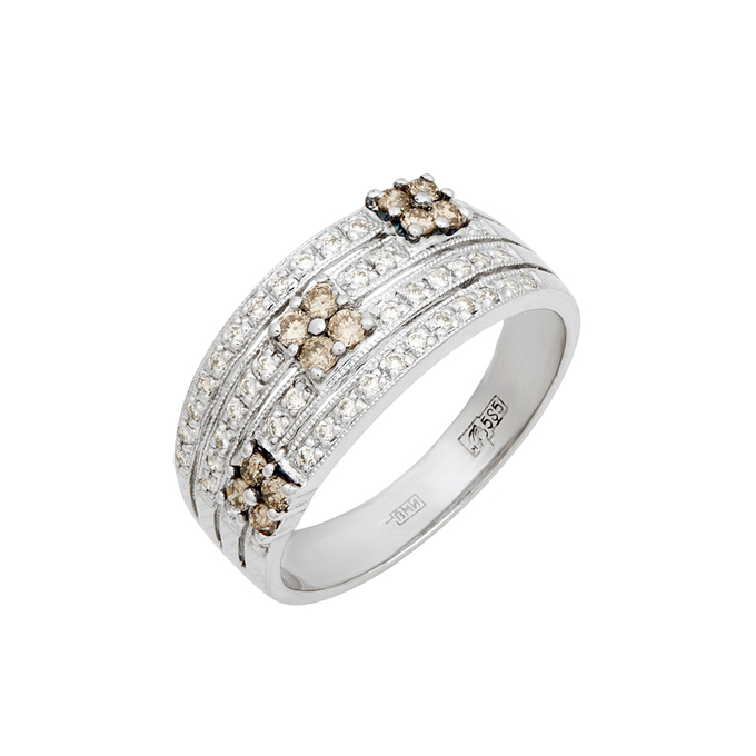 Кольцо из золота 585 пробы c бриллиантами