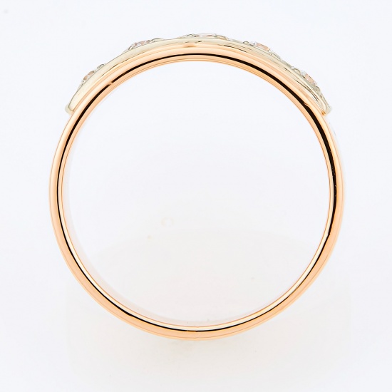 Кольцо из комбинированного золота 585 пробы c 5 бриллиантами, Л05129207 за 35700