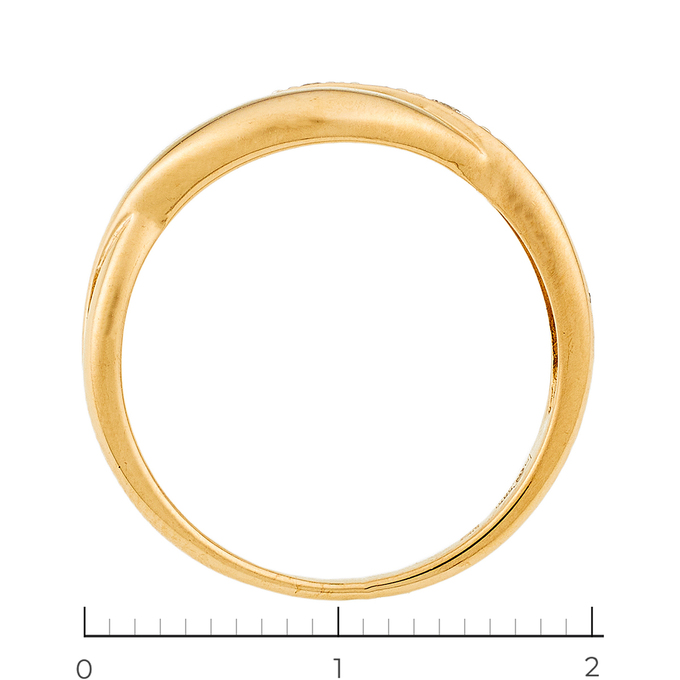 Кольцо из комбинированного золота 585 пробы c 5 бриллиантами, Л 3208 2441 за 14940