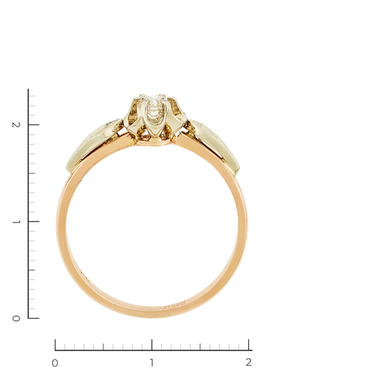 Кольцо из комбинированного золота 585 пробы c 3 бриллиантами, Л33087765 за 18250