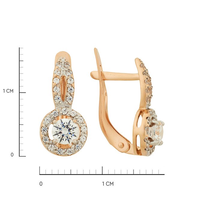 Серьги из золота 585 пробы c фианитами, Ц О007 2622 за 28000
