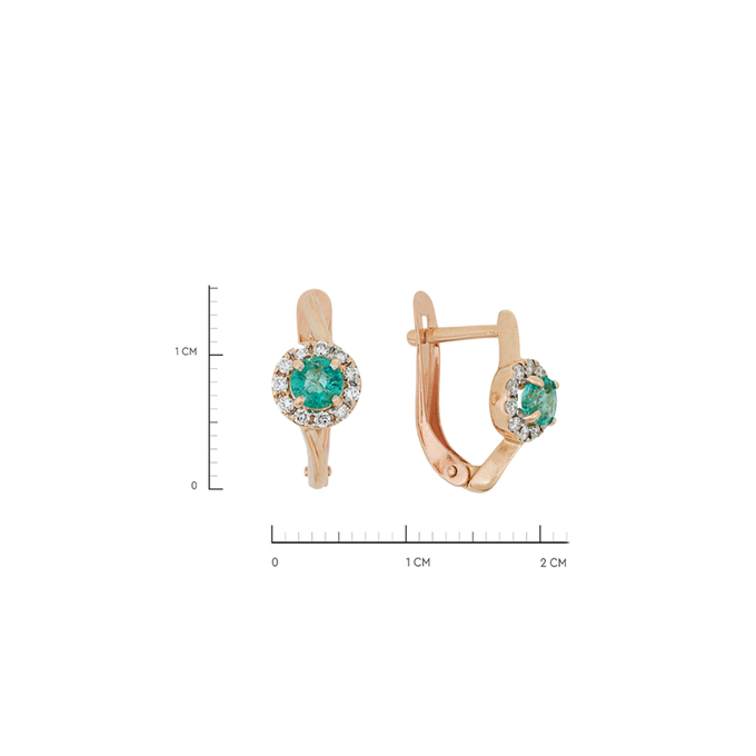 Серьги из золота 585 пробы c изумрудами и бриллиантами, Л 5207 7301 за 35920