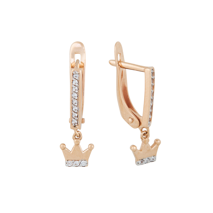 Серьги из золота 585 пробы c фианитами, Л 7501 1540 за 13200