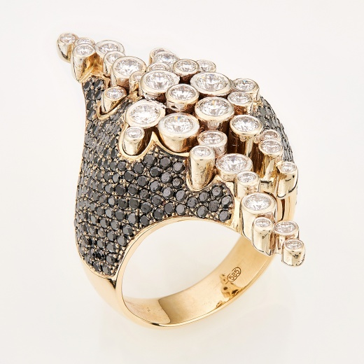 Кольцо из комбинированного золота 585 пробы c 268 бриллиантами Л60013518 фото 1