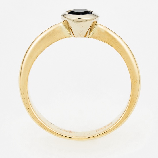 Кольцо из комбинированного золота 585 пробы c 1 камнем синтетическим, Л30126756 за 16080