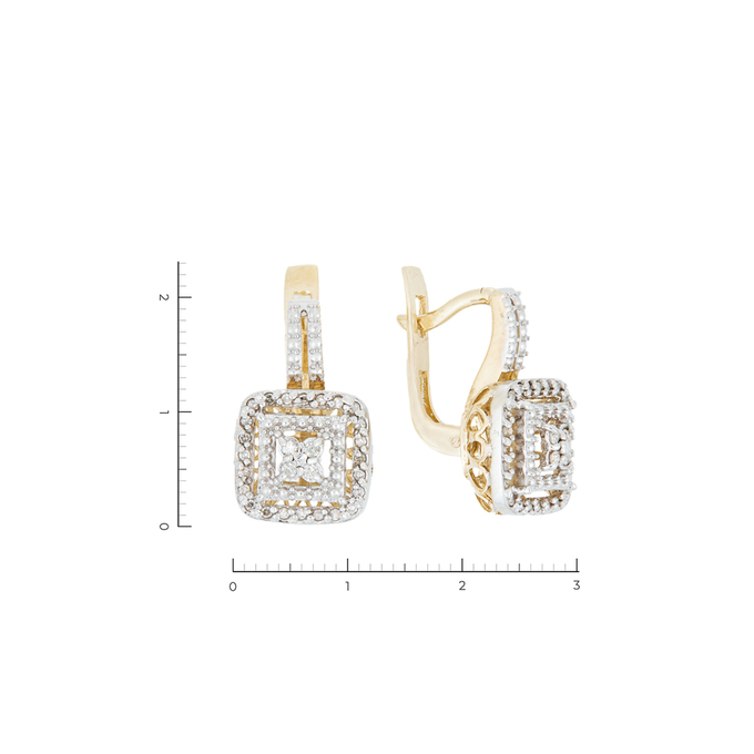 Серьга из золота 585 пробы c 28 бриллиантами