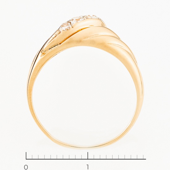 Кольцо из комбинированного золота 585 пробы c фианитами, Л20101591 за 12180