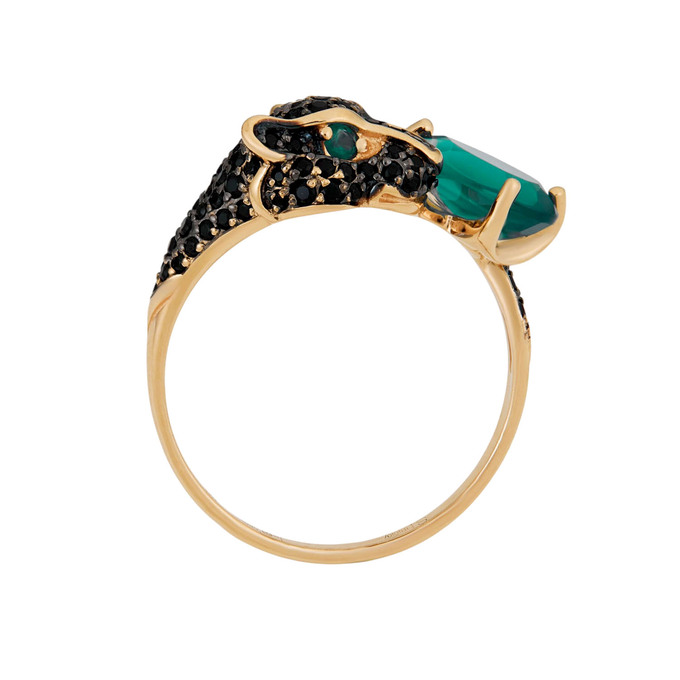 Кольцо из золота 585 пробы c хризопразами и фианитами, Л 4807 8899 за 43800