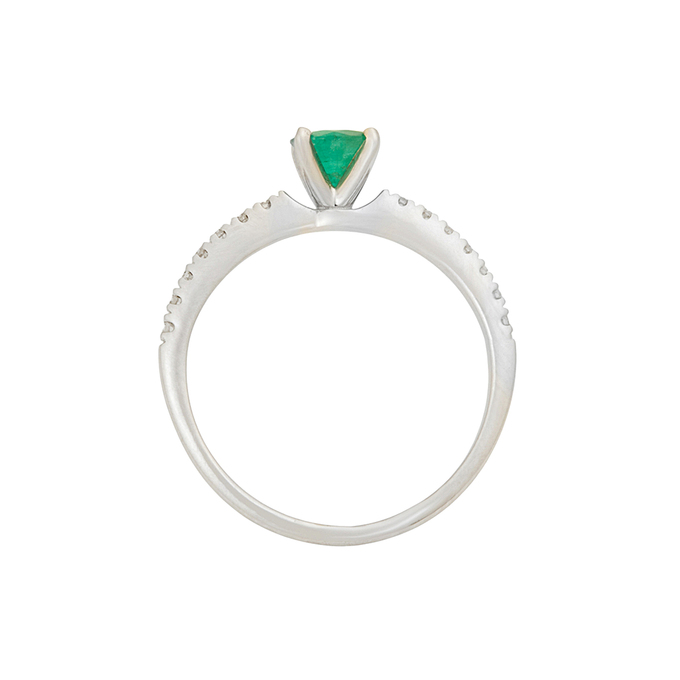 Кольцо из золота 585 пробы c изумрудом и бриллиантами, Л 7601 6269 за 32720