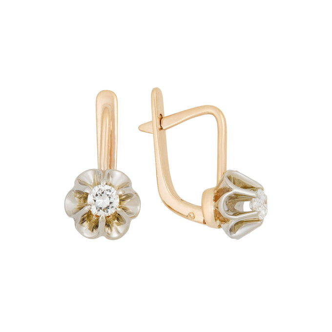 Серьги из золота 583 пробы c бриллиантами, Ц О007 2743 за 104000