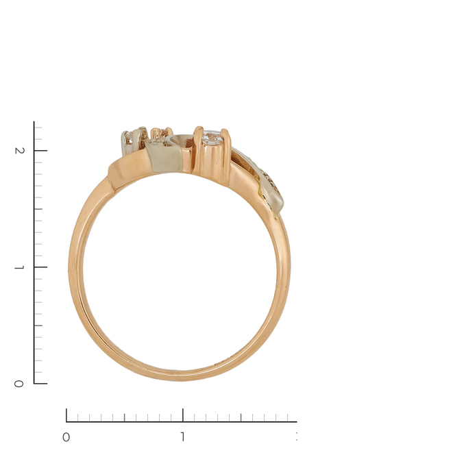 Кольцо из золота 585 пробы c 9 бриллиантами, Л 3606 2224 за 22360