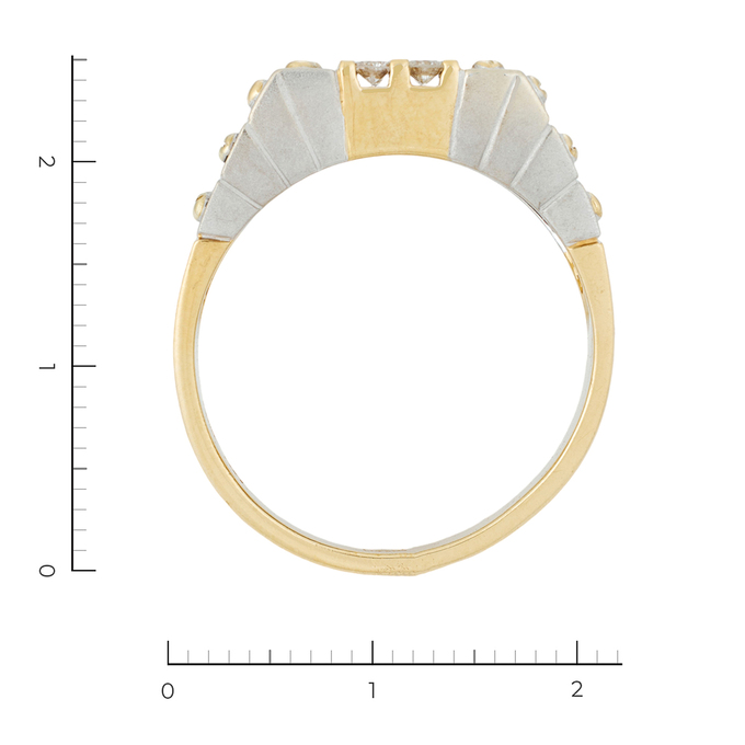 Кольцо из золота 585 пробы c 10 бриллиантами, Л 7000 7950 за 129500