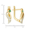 Серьги из золота 585 пробы c бриллиантами и изумрудами