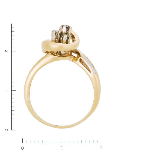 Кольцо из комбинированного золота 500 пробы c 12 бриллиантами, Л73022217 за 32400