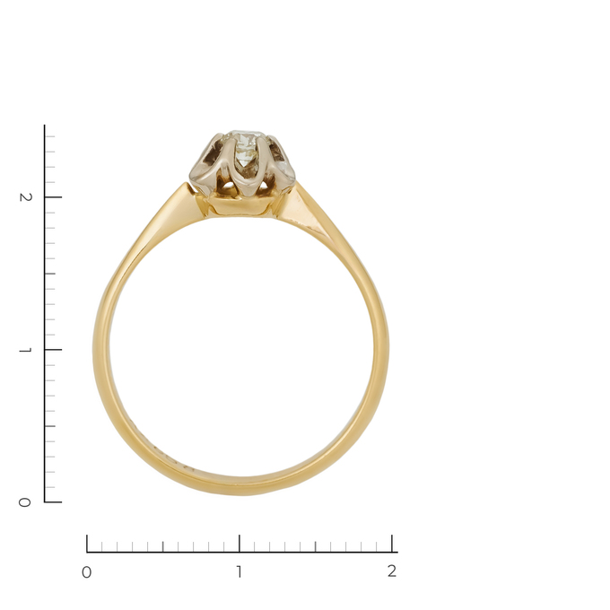 Кольцо из комбинированного золота 750 пробы c 1 бриллиантом, Л 2809 4403 за 55920