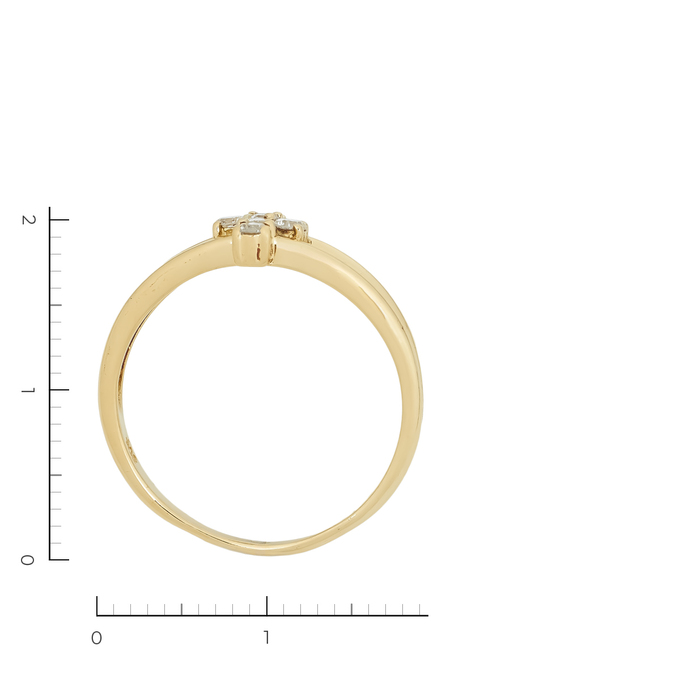 Кольцо из желтого золота 750 пробы c 6 бриллиантами