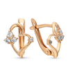 Серьги из красного золота 585 пробы c 8 фианитами