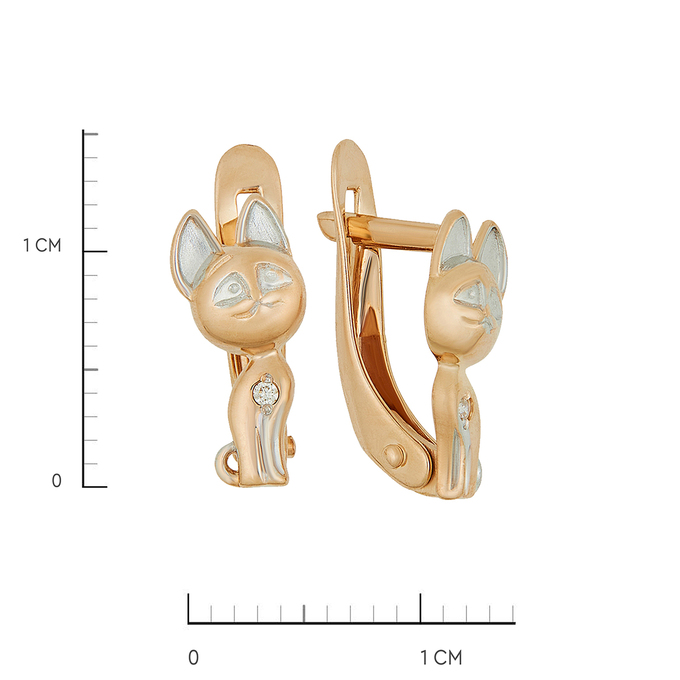 Серьги из золота 585 пробы c бриллиантами, Ц О007 0752 за 24960