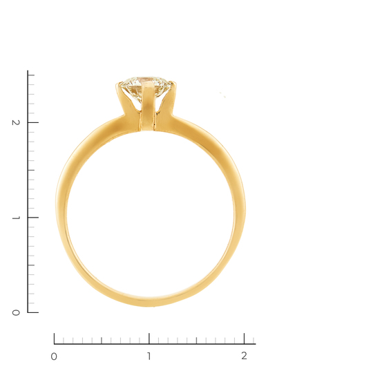 Кольцо из красного золота 585 пробы c 1 бриллиантом, Л28085342 за 77000