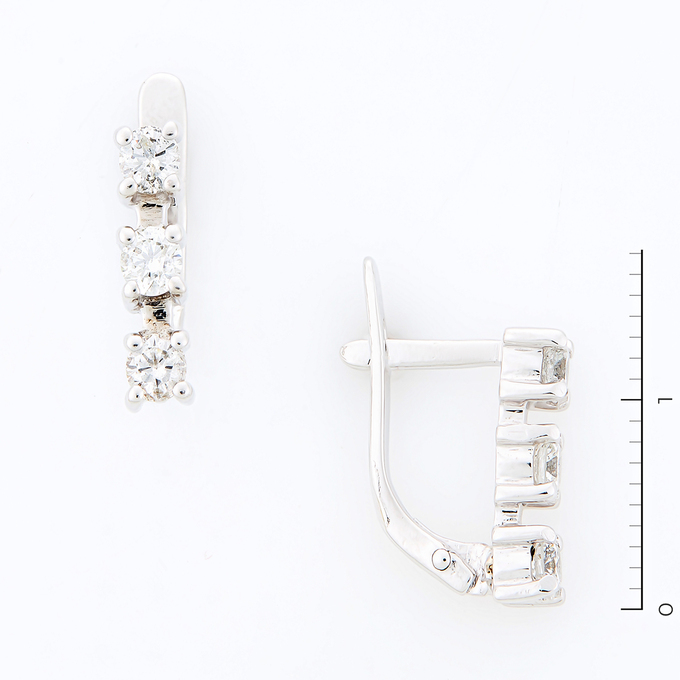 Серьги из золота 585 пробы c 6 бриллиантами