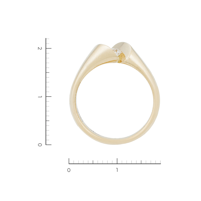 Кольцо из желтого золота 585 пробы c 1 бриллиантом, Л 5804 4031 за 50100