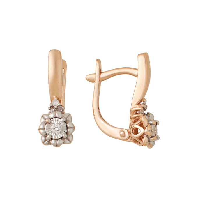 Серьги из золота 585 пробы с бриллиантами, Ц О007 5883 за 37100